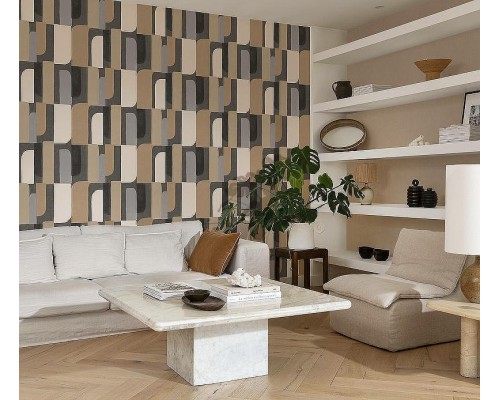 Обои RASCH Garden 330533 Винил на флизелине (0,53x10,05) Коричневый/Серый, Геометрия