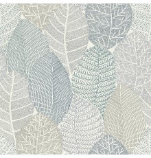 Обои RASCH Garden 867114 Винил на флизелине (0,53x10,05) Бежевый/Зеленый/Бирюзовый, Листья