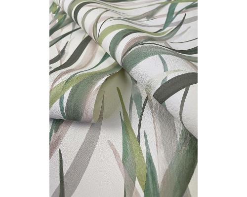 Обои RASCH Garden 330212 Винил на флизелине (0,53x10,05) Бежевый/Зеленый/Коричневый, Листья