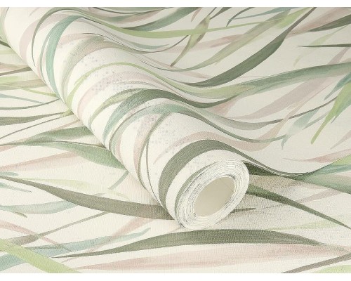 Обои RASCH Garden 330212 Винил на флизелине (0,53x10,05) Бежевый/Зеленый/Коричневый, Листья