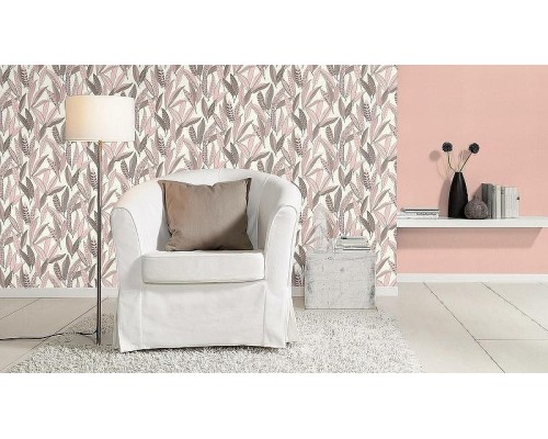 Обои RASCH Garden 690736 Винил на флизелине (0,53x10,05) Розовый, Однотонные/Рогожка