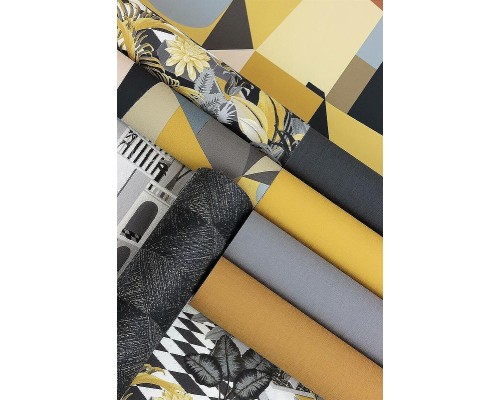 Обои RASCH Garden 688023 Винил на флизелине (0,53x10,05) Черный, Однотонные/Рогожка