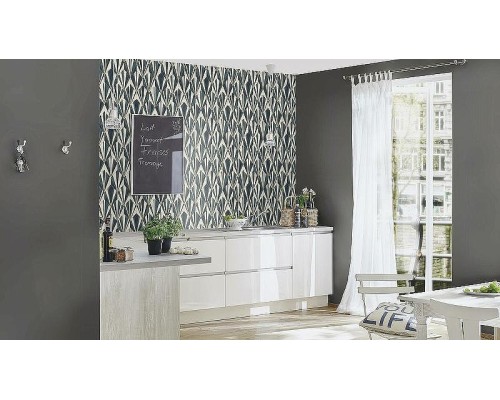 Обои RASCH Garden 688023 Винил на флизелине (0,53x10,05) Черный, Однотонные/Рогожка