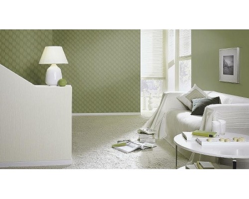 Обои RASCH Garden 687538 Винил на флизелине (0,53x10,05) Зеленый, Однотонные/Рогожка