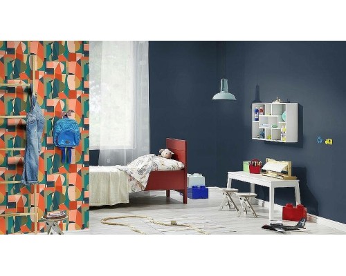 Обои RASCH Garden 687514 Винил на флизелине (0,53x10,05) Синий, Однотонные/Рогожка