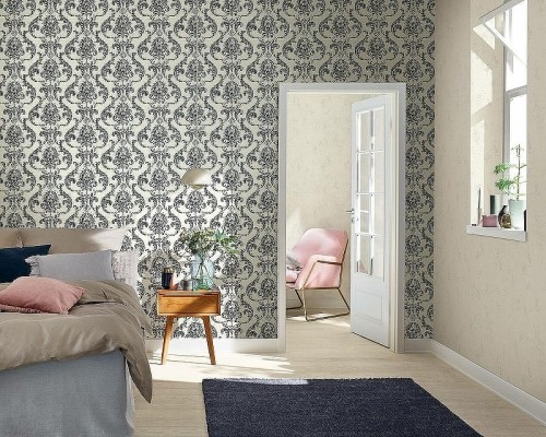 Обои RASCH Garden 687507 Винил на флизелине (0,53x10,05) Бежевый, Однотонные/Рогожка