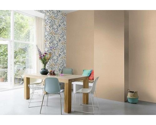 Обои RASCH Garden 690774 Винил на флизелине (0,53x10,05) Бежевый, Однотонные/Рогожка