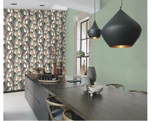 Обои RASCH Garden 690743 Винил на флизелине (0,53x10,05) Зеленый, Однотонные/Рогожка