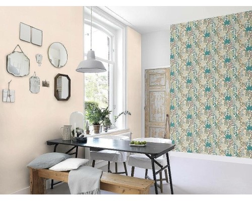 Обои RASCH Garden 690781 Винил на флизелине (0,53x10,05) Бежевый, Однотонные/Рогожка