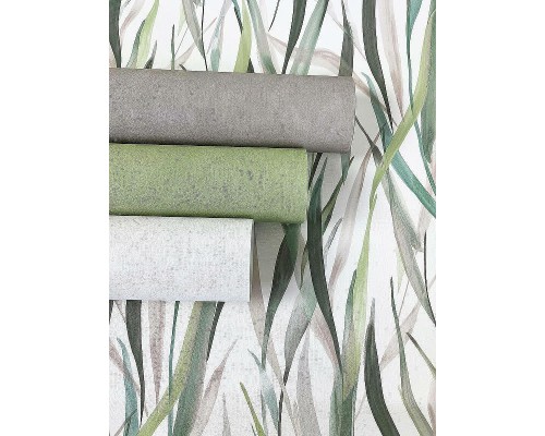 Обои RASCH Garden 330052 Винил на флизелине (0,53x10,05) Зеленый, Однотонные/Рогожка