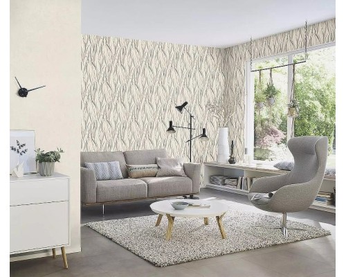 Обои RASCH Garden 330014 Винил на флизелине (0,53x10,05) Бежевый, Однотонные/Рогожка