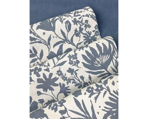 Обои RASCH Garden 330090 Винил на флизелине (0,53x10,05) Синий, Однотонные/Рогожка