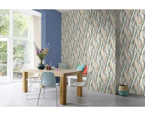 Обои RASCH Garden 330090 Винил на флизелине (0,53x10,05) Синий, Однотонные/Рогожка