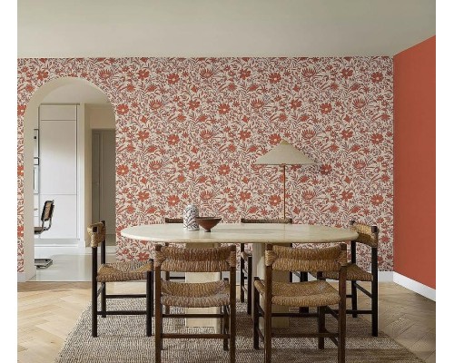 Обои RASCH Garden 330113 Винил на флизелине (0,53x10,05) Красный, Однотонные/Рогожка