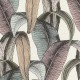 Обои RASCH Garden 867961 Винил на флизелине (0,53x10,05) Бежевый/Бирюзовый/Розовый, Листья