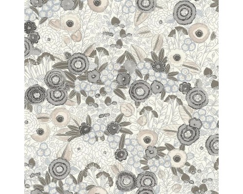 Обои RASCH Garden 868920 Винил на флизелине (0,53x10,05) Бежевый/Коричневый/Серый, Цветы