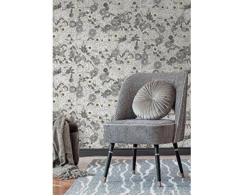 Обои RASCH Garden 868920 Винил на флизелине (0,53x10,05) Бежевый/Коричневый/Серый, Цветы