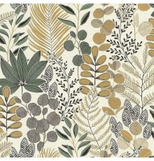 Обои RASCH Garden 465334 Винил на флизелине (0,53x10,05) Бежевый/Зеленый/Коричневый, Цветы