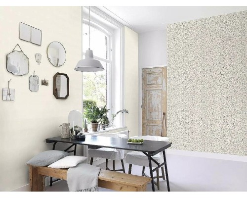 Обои RASCH Garden 869408 Винил на флизелине (0,53x10,05) Белый/Бежевый/Коричневый, Цветы