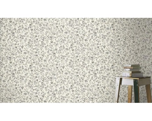 Обои RASCH Garden 869408 Винил на флизелине (0,53x10,05) Белый/Бежевый/Коричневый, Цветы