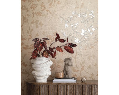 Обои Marburg City Romance 35001 Винил на флизелине (1,06x10,05) Серый/Бежевый, Листья