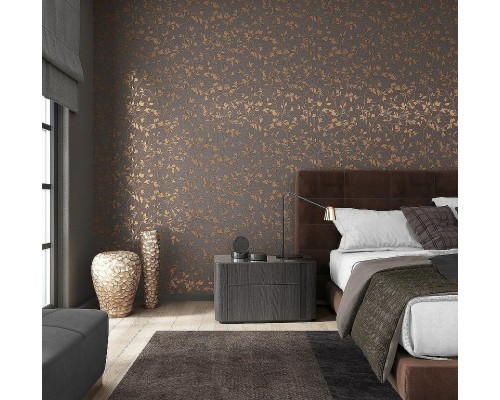 Обои Marburg City Romance 35003 Винил на флизелине (1,06x10,05) Синий/Бежевый, Листья