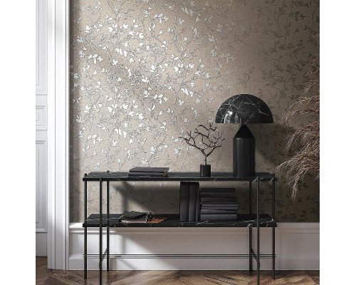 Обои Marburg City Romance 35005 Винил на флизелине (1,06x10,05) Белый/Серый, Листья