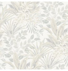 Обои Grandeco Time 3 TJ 3201 Винил на флизелине (1,06x10,05) Бежевый/Серый, Листья/Рогожка