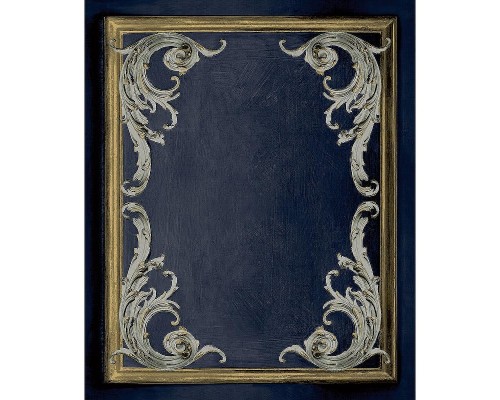 Обои Grandeco Icon 191502 Винил на флизелине (0,53x10,05) Синий, Вензель/Клетка