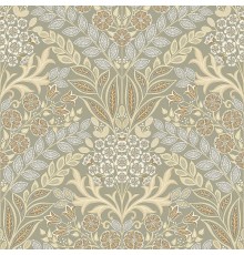 Обои Grandeco Icon IC 2102 Винил на флизелине (0,53x10,05) Бежевый/Серый, Цветы/Листья