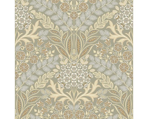 Обои Grandeco Icon IC 2102 Винил на флизелине (0,53x10,05) Бежевый/Серый, Цветы/Листья