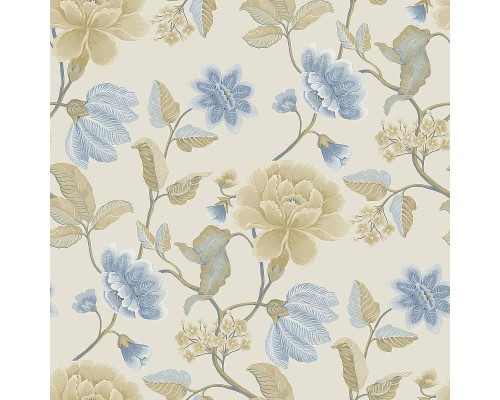Обои Grandeco Icon IC 3102 Винил на флизелине (0,53x10,05) Бежевый/Голубой, Цветы