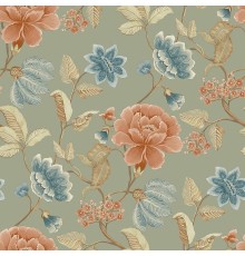 Обои Grandeco Icon IC 3103 Винил на флизелине (0,53x10,05) Серый/Зеленый/Разноцветный, Цветы