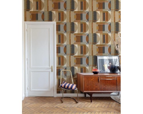 Обои Grandeco Arcadia A 64902 Винил на флизелине (0,53x10,05) Коричневый/Серый, Геометрия