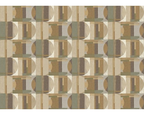 Обои Grandeco Arcadia A 64903 Винил на флизелине (0,53x10,05) Бежевый/Зеленый, Геометрия