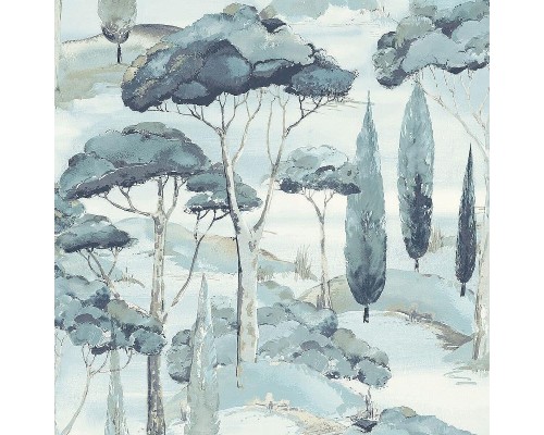 Обои Grandeco Arcadia A 69203 Винил на флизелине (0,53x10,05) Голубой, Деревья