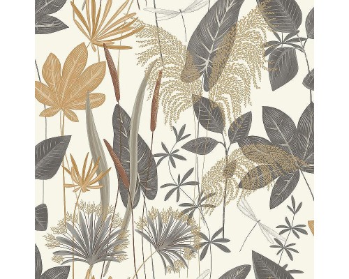 Обои Grandeco Arcadia A 70701 Винил на флизелине (0,53x10,05) Бежевый/Коричневый, Листья