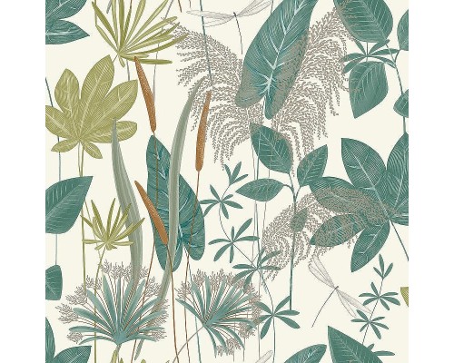 Обои Grandeco Arcadia A 70702 Винил на флизелине (0,53x10,05) Бежевый/Зеленый, Листья