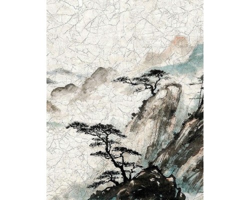 Панно Marburg Lava 46917 Винил на флизелине (2,12x2,7) Бежевый/Черный/Зеленый, Облака/Деревья