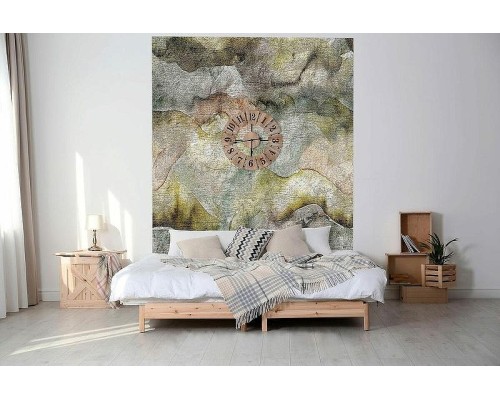 Панно Marburg Lava 46967 Винил на флизелине (2,12x2,7) Серый/Зеленый/Розовый, Облака/Абстракция