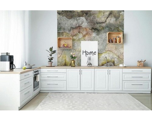 Панно Marburg Lava 46967 Винил на флизелине (2,12x2,7) Серый/Зеленый/Розовый, Облака/Абстракция