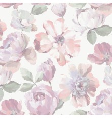 Обои Grandeco Universe 5 UI 3101 Винил на флизелине (1,06x10,05) Серый/Розовый/Голубой, Цветы/Штукатурка