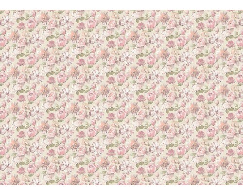 Обои Grandeco Universe 5 UI 3104 Винил на флизелине (1,06x10,05) Коричневый/Розовый/Зеленый, Цветы/Штукатурка