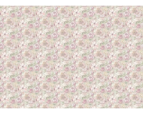 Обои Grandeco Universe 5 UI 3105 Винил на флизелине (1,06x10,05) Бежевый/Зеленый/Розовый, Цветы/Штукатурка