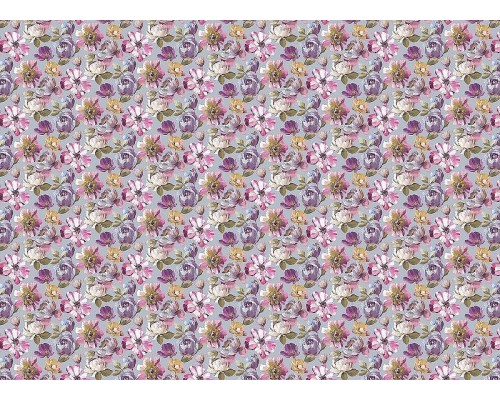 Обои Grandeco Universe 5 UI 3107 Винил на флизелине (1,06x10,05) Розовый/Зеленый/Сиреневый, Цветы/Штукатурка
