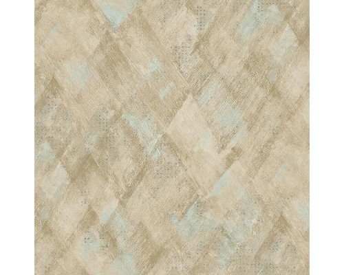 Обои Grandeco Universe 5 UI 3033 Винил на флизелине (1,06x10,05) Бирюзовый/Коричневый, Геометрия/Штукатурка/Ромб