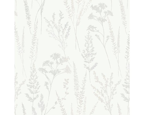 Обои Grandeco Universe 5 UI 3201 Винил на флизелине (1,06x10,05) Сиреневый/Белый, Листья/Цветы/Штукатурка