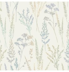 Обои Grandeco Universe 5 UI 3202 Винил на флизелине (1,06x10,05) Коричневый/Зеленый/Сиреневый, Листья/Цветы/Штукатурка