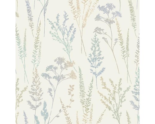 Обои Grandeco Universe 5 UI 3202 Винил на флизелине (1,06x10,05) Коричневый/Зеленый/Сиреневый, Листья/Цветы/Штукатурка