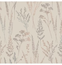Обои Grandeco Universe 5 UI 3205 Винил на флизелине (1,06x10,05) Бежевый/Коричневый/Сиреневый, Листья/Цветы/Штукатурка